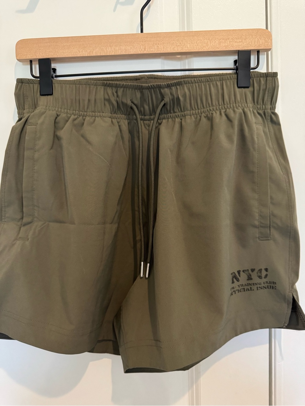 NYC Olive Athletic Drawstring Shorts